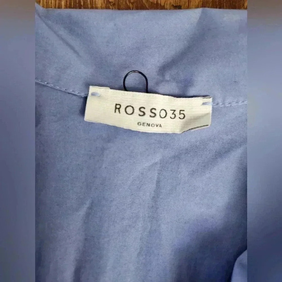 ROSSO35 MADE IN ITALY MODEST DENIM BLUE TUNIC MIDI DRESS - Picture 4 of 9